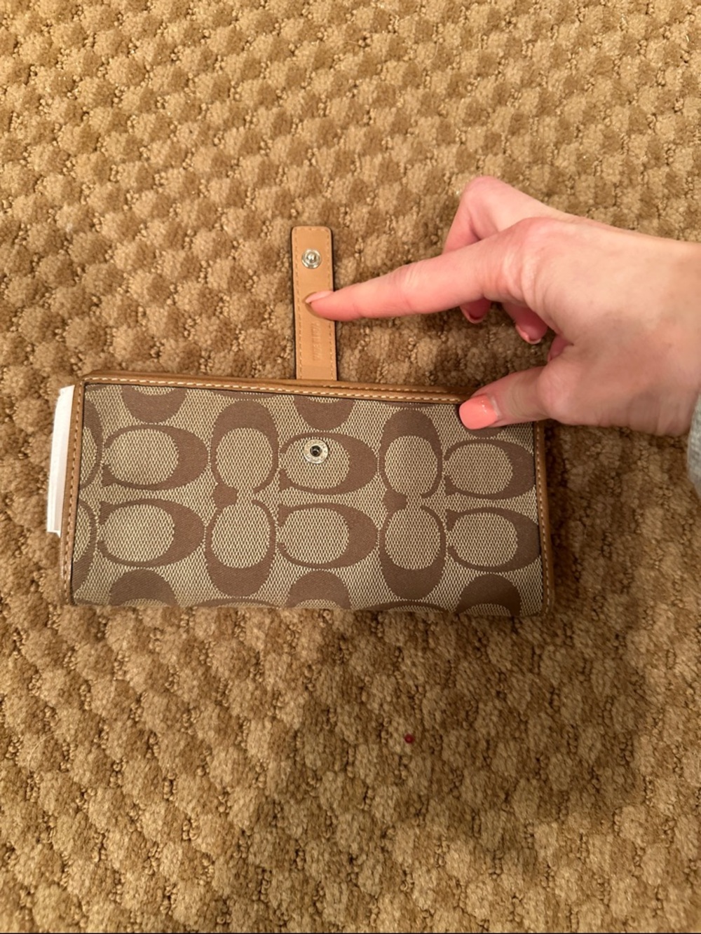 Coach Monogram Continental Wallet in Beige and Brown - Picture 2 of 6